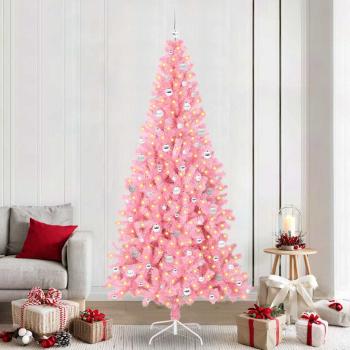 ARDEBO.de - Weihnachtsbaum mit 300 LEDs mit Ständer Rosa 240 cm PVC