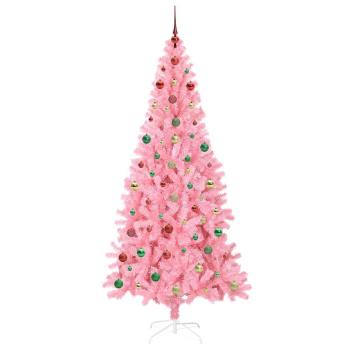 Weihnachtsbaum mit 300 LEDs mit Ständer Rosa 240 cm PVC