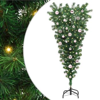 ARDEBO.de - Auf den Kopf gestellter künstlicher vorgetesteter Weihnachtsbaum mit Kugelsatz