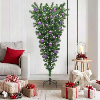 ARDEBO.de - Umgedrehter künstlicher vorglitten Weihnachtsbaum mit Kugelset