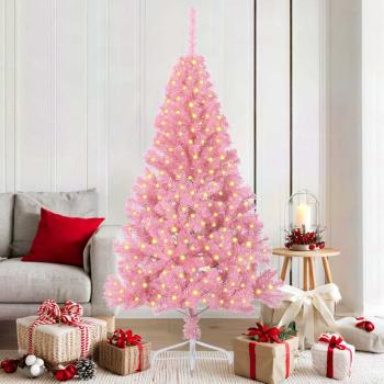 ARDEBO.de - Künstlicher vorbeleuchteter Weihnachtsbaum Rosa 180 cm PVC