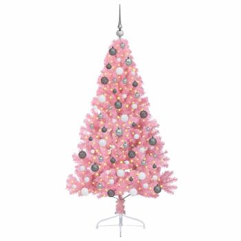 Künstlicher vorbeleuchteter Weihnachtsbaum Rosa 180 cm PVC