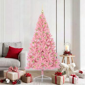 ARDEBO.de - Künstlicher vorbeleuchteter Weihnachtsbaum Rosa 180 cm PVC