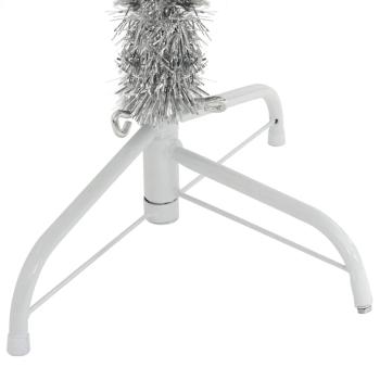 Künstlicher vorbeleuchteter Weihnachtsbaum Silber 150 cm PET
