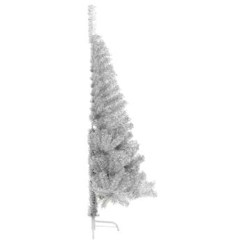 Künstlicher vorbeleuchteter Weihnachtsbaum Silber 150 cm PET