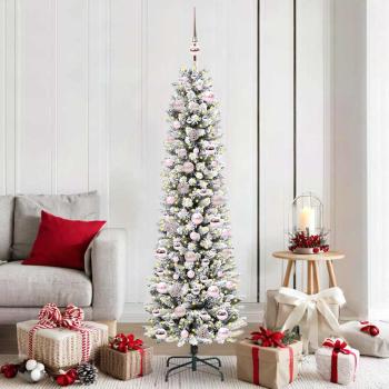 ARDEBO.de - Künstlicher Weihnachtsbaum mit 300 LEDs Grün und Weiß 180 cm