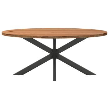 Esstisch Hellbraun 200x100x74 cm Massivholz Eiche Oval