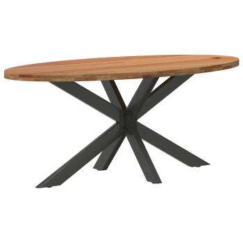 Esstisch Hellbraun 200x100x74 cm Massivholz Eiche Oval