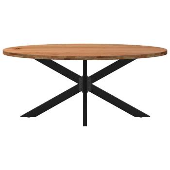 Esstisch Hellbraun 200x100x74 cm Massivholz Eiche Oval