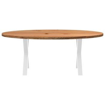 Esstisch Hellbraun 200x100x74 cm Massivholz Eiche Oval