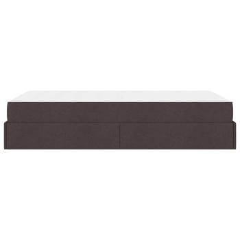 Bettgestell mit Matratze Dunkelbraun 120 x 190 cm Stoff