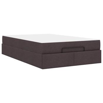 Bettgestell mit Matratze Dunkelbraun 120 x 190 cm Stoff