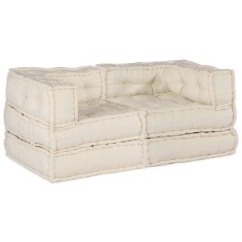 ARDEBO.de - Modulares Sofa 2 pcs Creme 70 x 70 x 56 cm Stoff