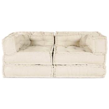 Modulares Sofa 2 pcs Creme 70 x 70 x 56 cm Stoff