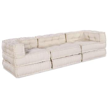 ARDEBO.de - Modulares Sofa 3 pcs Creme 70 x 70 x 56 cm Stoff