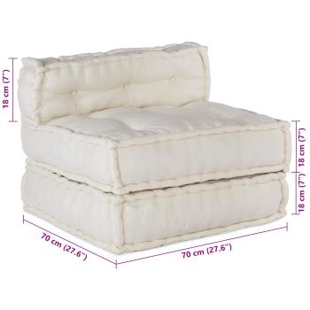 Modulares Sofa 3 pcs Creme 70 x 70 x 56 cm Stoff
