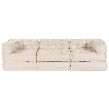 Modulares Sofa 3 pcs Creme 70 x 70 x 56 cm Stoff