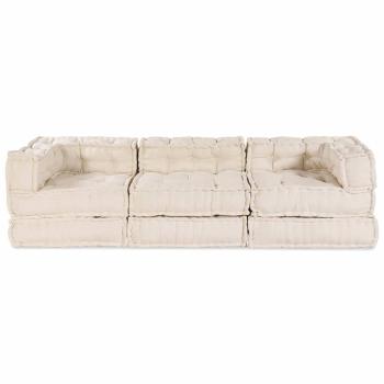 Modulares Sofa 3 pcs Creme 70 x 70 x 56 cm Stoff
