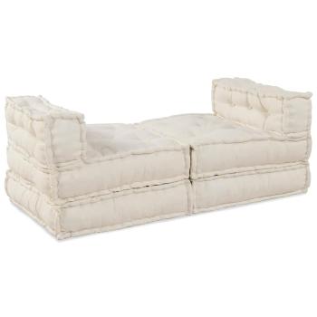 Modulare Sofagarnitur Stoff Creme 210 x 140 x 56 cm