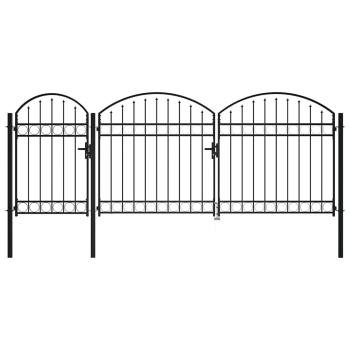 ARDEBO.de - Gartentor Schwarz 200 x 400 cm Stahl