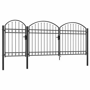 Gartentor Schwarz 200 x 400 cm Stahl