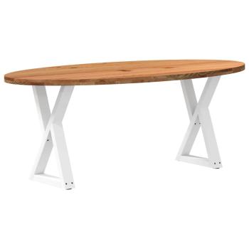 Esstisch Hellbraun 200x100x74 cm Massivholz Eiche Oval