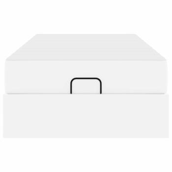 Bettgestell mit Matratze Reinweiß 100 x 200 cm Kunstleder