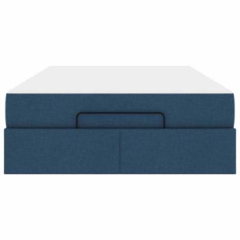 Bettgestell mit Matratze Blau 120 x 190 cm Stoff