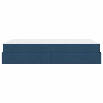 Bettgestell mit Matratze Blau 120 x 190 cm Stoff