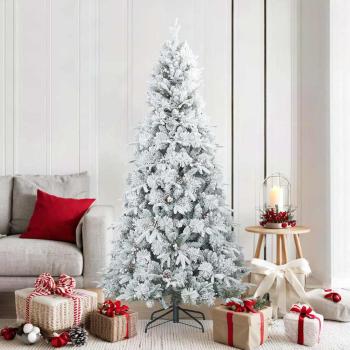 ARDEBO.de - Künstlicher Scharnier-Weihnachtsbaum schneebedeckt Weiß 180 cm