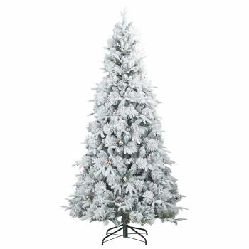Künstlicher Scharnier-Weihnachtsbaum schneebedeckt Weiß 180 cm