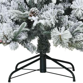 Künstlicher Scharnier-Weihnachtsbaum schneebedeckt Weiß 180 cm