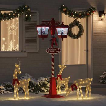 Weihnachtsstraßenlampe mit 2 Laternen Rot 80 x 40,5 x 188 cm