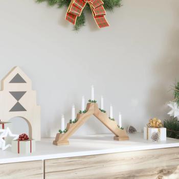 Weihnachtskerzenbrücke mit 7 LEDs Braun 39,5 x 5 x 29 cm