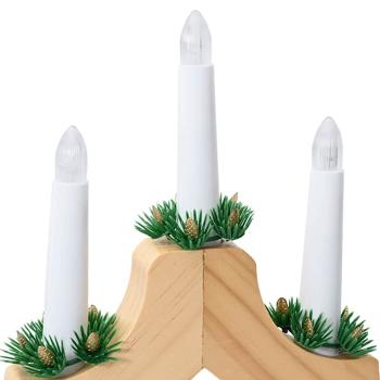 Weihnachtskerzenbrücke mit 7 LEDs Braun 39,5 x 5 x 29 cm