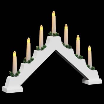 Weihnachtskerzenbrücke mit 7 LEDs 3 pcs Weiß 39,5 x 5 x 29 cm