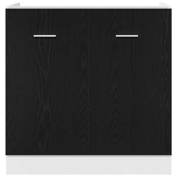 Unterschrank für Spüle Schwarz Eiche 80x46x81,5 cm Holzwerkstoff