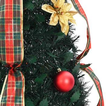Künstlicher Weihnachtsbaum mit 100 LEDs Grün 150 cm PVC
