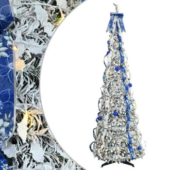Künstlicher Weihnachtsbaum mit 150 LEDs Grün 180 cm PVC