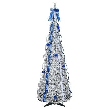 Künstlicher Weihnachtsbaum mit 150 LEDs Grün 180 cm PVC