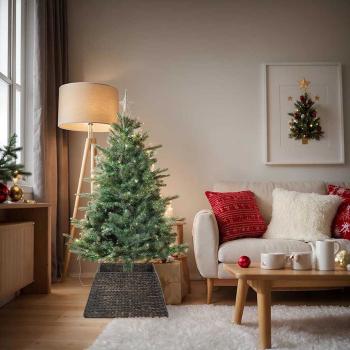 ARDEBO.de - Weihnachtsbaumkragen Schwarz 70 x 70 x 28 cm Wasserhyazinthe
