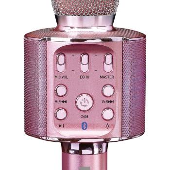 Bluetooth® Karaoke-Mikrofon mit Lautsprecher und Beleuchtung Pink