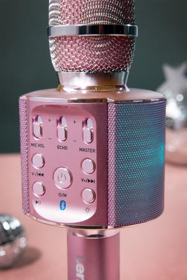 Bluetooth® Karaoke-Mikrofon mit Lautsprecher und Beleuchtung Pink