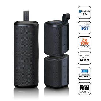 ARDEBO.de - 2-in-1 2x10W TWS Bluetooth® 5.0-Lautsprecher IPX7