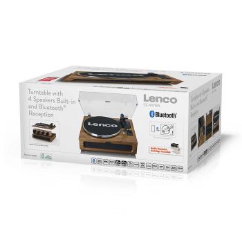Plattenspieler mit 4 eingebauten Lautsprechern und Bluetooth-Empfang Wood