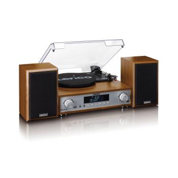 HiFi-Stereoanlage mit Plattenspieler, DAB+/FM-Radio und Bluetooth® Wood