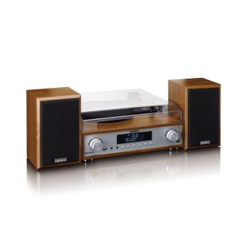 HiFi-Stereoanlage mit Plattenspieler, DAB+/FM-Radio und Bluetooth® Wood
