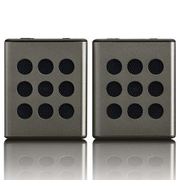Bluetooth®-Stereo-Lautsprecherset mit 8 Stunden Spielzeit mit Zubehör Grau