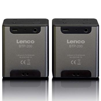 Bluetooth®-Stereo-Lautsprecherset mit 8 Stunden Spielzeit mit Zubehör Grau