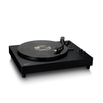 Plattenspieler aus Holz mit eingebauten Lautsprechern und Bluetooth®
